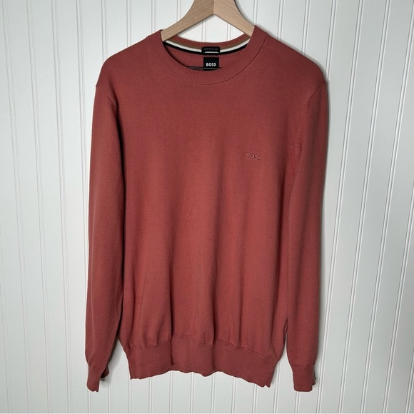 HUGO BOSS Men's Finest Italian Yarn Pink Sweater XL - Picture 1 of 8